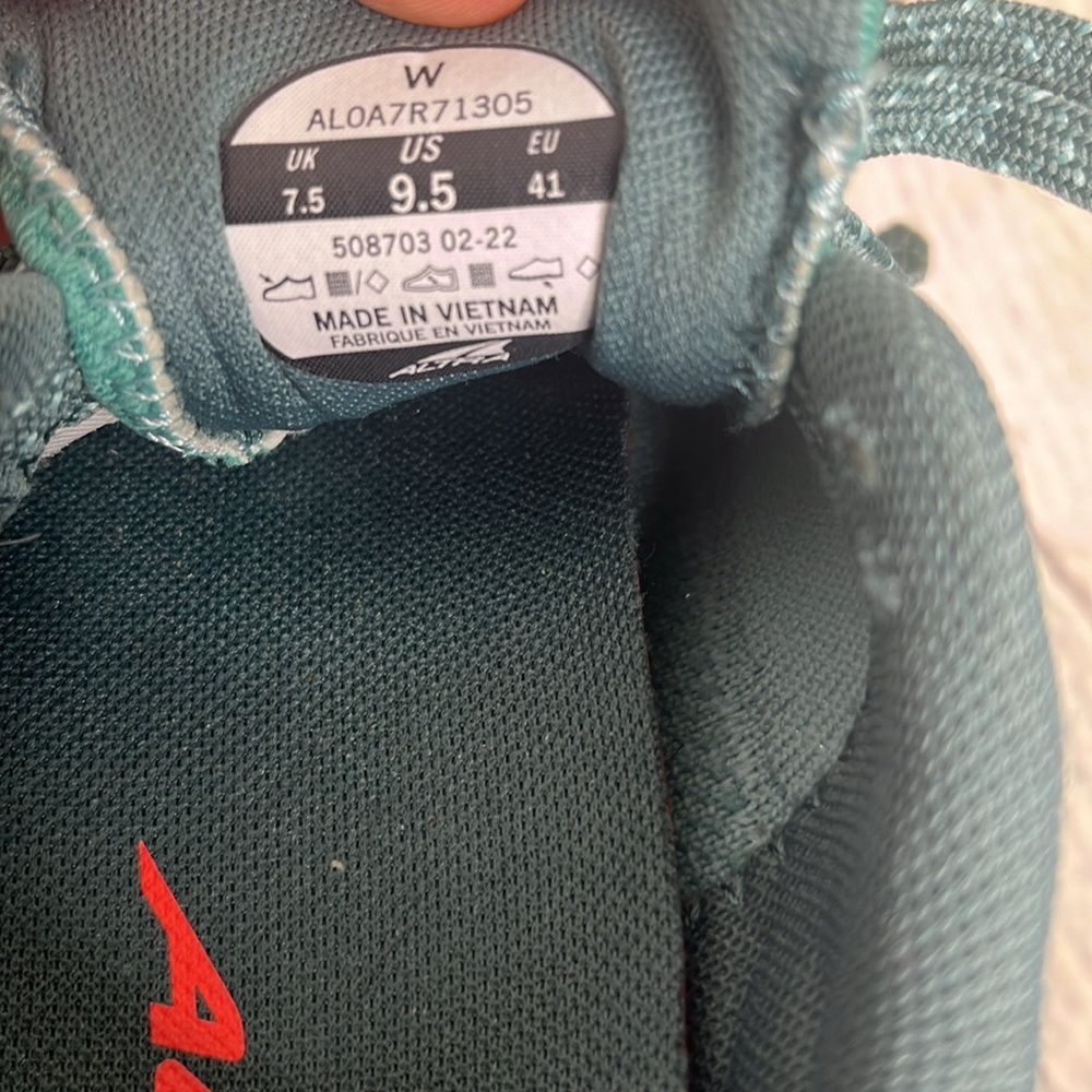 Altra Turquoise Athletic Shoes with Coral Highlights - Picture 6 of 6